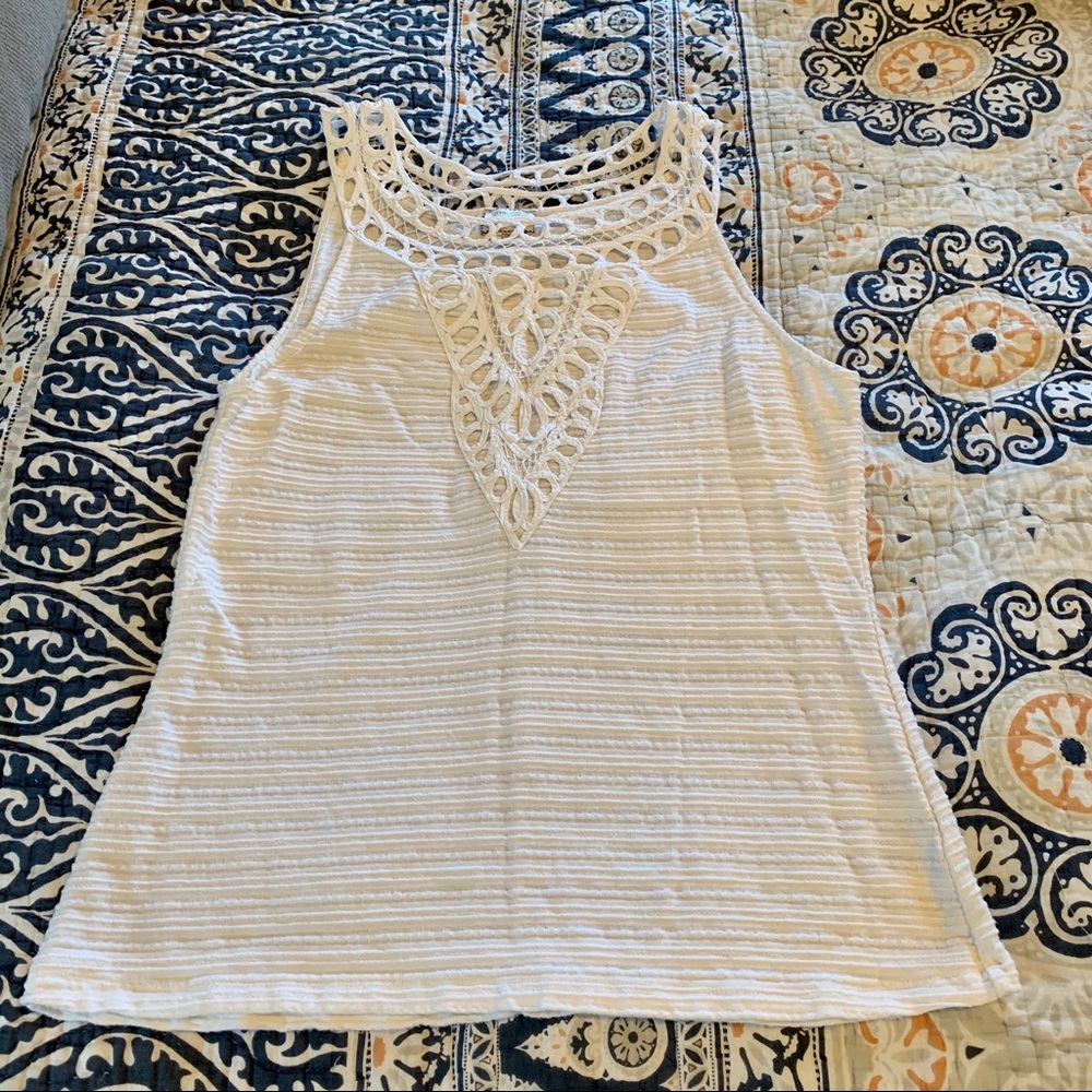 White crochet tank top